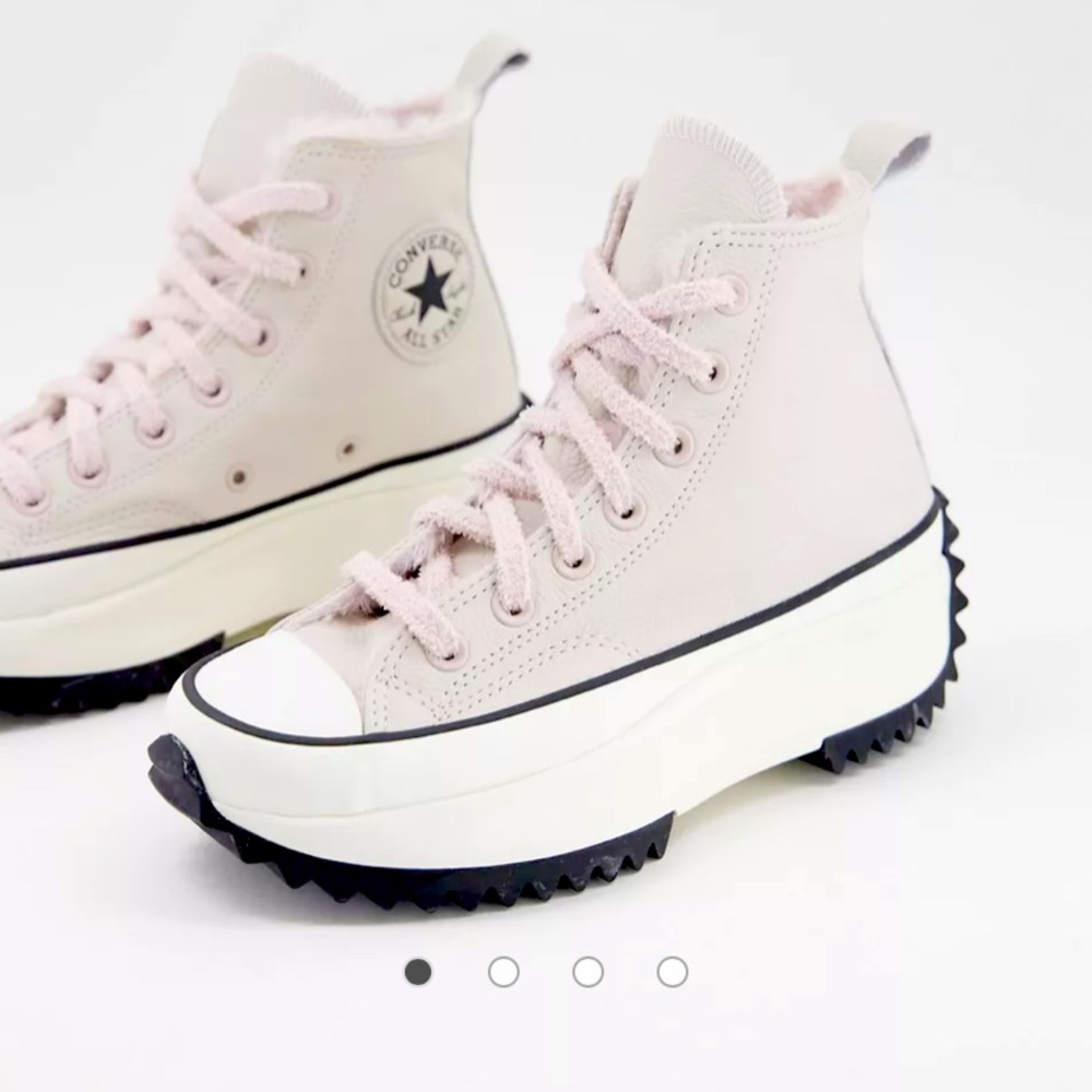 Converse Run Star Hike Hi borg lined sneakers in cream